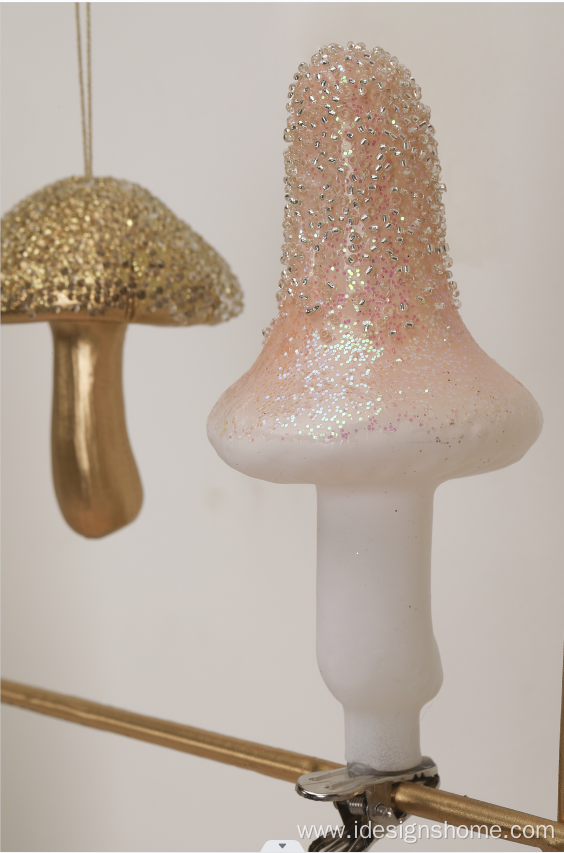 Mushroom Glass Christmas Tree Ornament