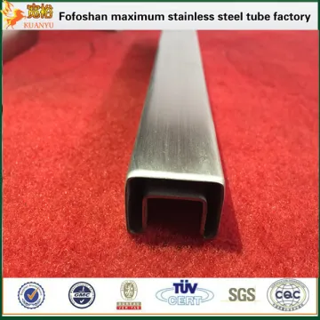 304L stainless steel satin finish slotted tube for glass fitting