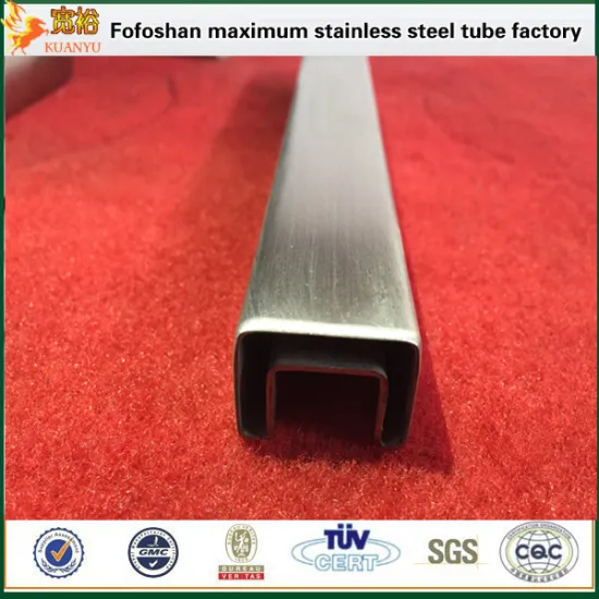 ss316l satin finish square slotted stainless steel tube for revolving door