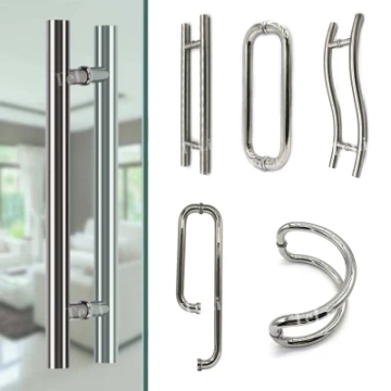 H-Shaped Stainless Steel Sliding Door Tempered Glass Push Handle