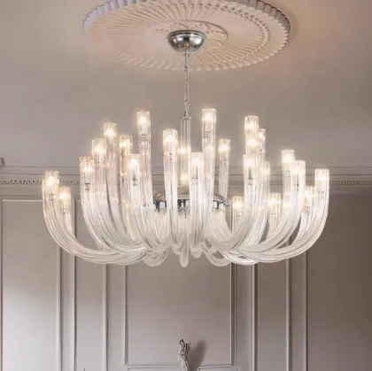 Murano Glass Chandelier: Modern Light Luxury Home Decor Lighting