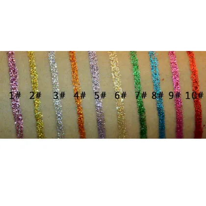 Custom Private Label Waterproof Longlasting Liquid Colorful Glitter Eyeliner