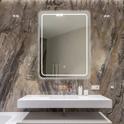 Bathroom Mirror with LED Light and Bluetooth - Custom Rectangular Blanco Espejo de Bano