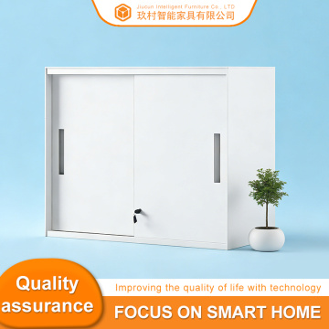 Двух'ярусная шафа з рассоўнымі дзвярыма, усталяваная зверху