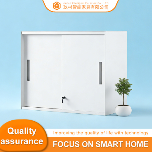 Двух'ярусная шафа з рассоўнымі дзвярыма, усталяваная зверху