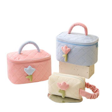 New Style CustomLogo Plush Fabric Cosmetic Pouch