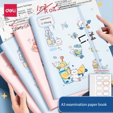 High Quality Deli PQ311 A3 Test Paper Storage Bag - Transparent A4 Exam Paper Holder