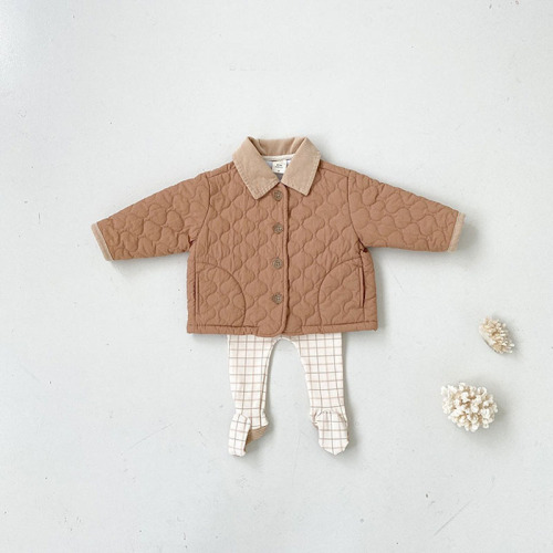 Veste bébé Vintage en coton à double coupe-vent double coton