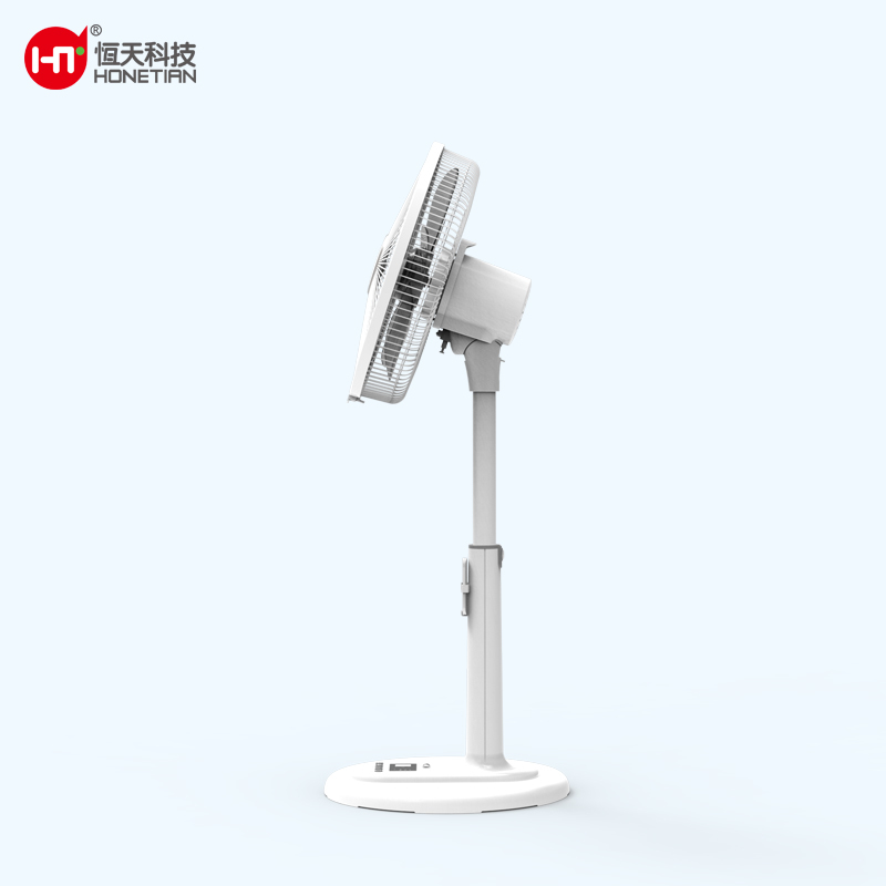 HONETIAN button control LED display adjustable height 8 speeds 4 modes 8 timer 14 inches DC custom colors indoor pedestal fan