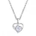 Howlite Love Heart Birthstone Pendant Gemstone Necklaces for Women