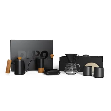 DHPO Pour Over Coffee Travel Bag Set: Portable Coffee Maker with Hand Grinder