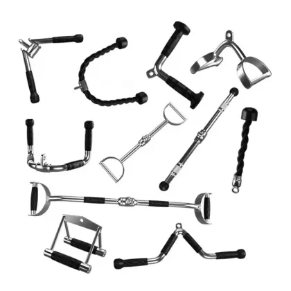 Body Building and Gym Workout Equipment: Pull Back Device and Handle Sets