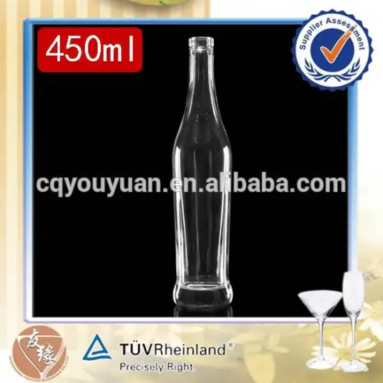 Cheap wholesale 450ml (16oz) high white glass ice wine antique wine bottles clear