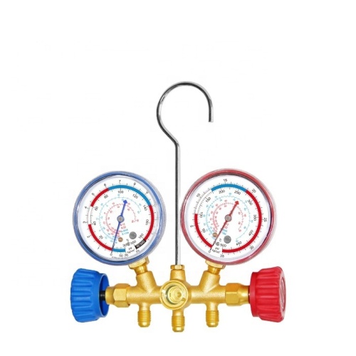 CT-536 C Brass Manifold Gauge Set HVAC refrigeration system auto air conditioner AC Charging R134A R22 R12 R502 manifold gauge