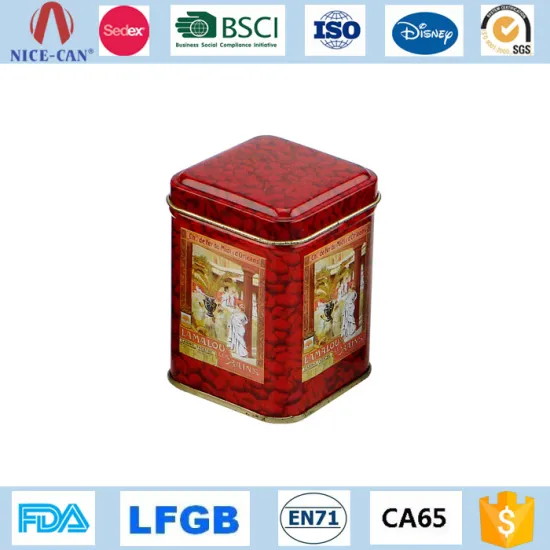 Food Grade Metal Almond Walnut Bean Container Case High Quality Square Airtight Collectible Dry Nut Tin Can for food packaging