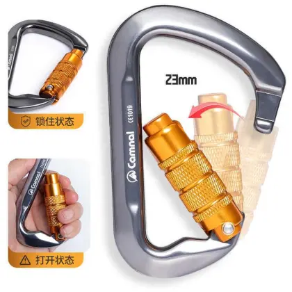 D Shape Rock Climbing Carabiner 30KN