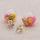 Gold Plated White Diamond Crystal Multicolor Drift sand Beads Glass Ball double-sided piercing Stud Post Earrings