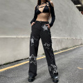 Womens Patchwork High Waisted Jeans