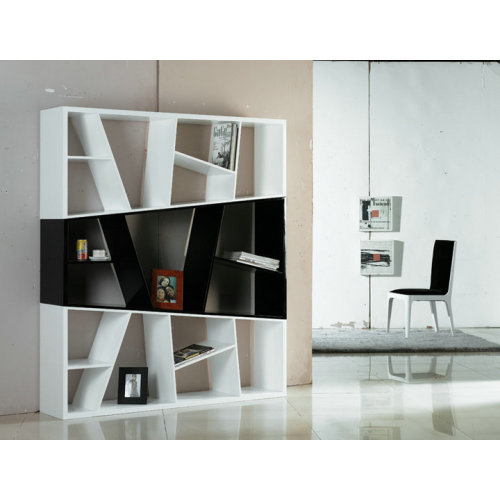 Hedendaags houten boekenkast witte kamerverdeler
