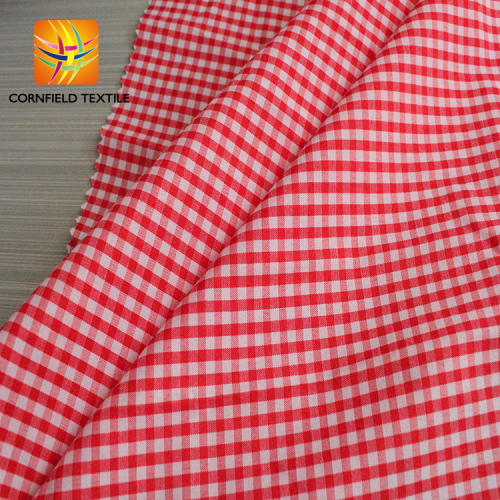 fashionable check shirt 65 polyester 35 cotton fabric