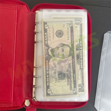 Custom Cash Envelope System Budget Planner: Money Savings Challenge A6 Vinyl Frosted Top Load Pocket