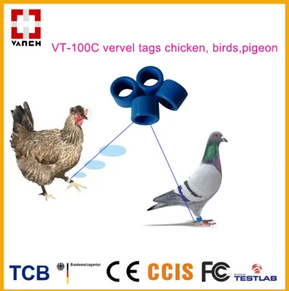 UHF RFID livestock ring tag for bird/pigeon /fowl tracking 860-928Mhz