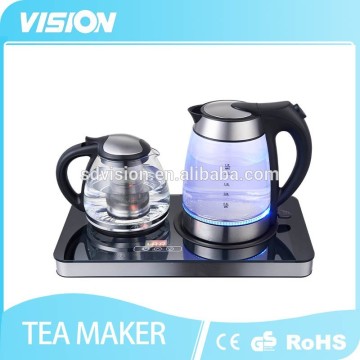 8993T-G1 Electric Tempered Glass Tea maker set with glass kettle