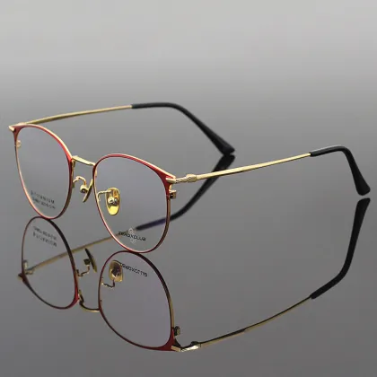 Women's Round Wire Frame Titanium Glasses Optics Frame