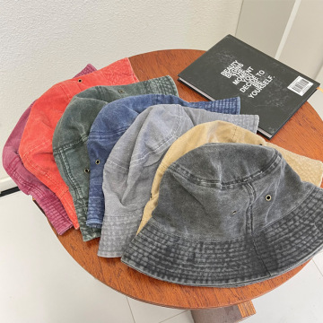 Custom Logo Vintage Washed Cotton Fisherman Hat - Unisex Couple Bucket Hat