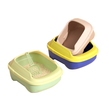 Wholesale Splash-proof Plastic open Cat Litter Box