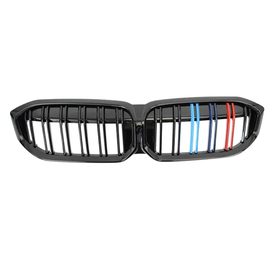 High Quality ABS Double Slats Gloss Black M Color Front Grille for BMW 3 Series 2023 - Compatible with BMW G20 G28