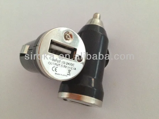 The newest 12/24V universal 1A output USB electric car charger with customized colors for mobile phones