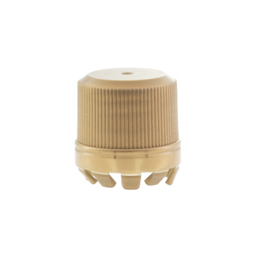 Custom 18/415 Amber Brown Tamper-Proof Ribbed Screw Cap