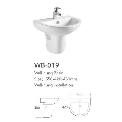 ceramic wall hung basin sink vanity unit