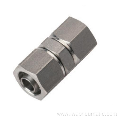 Compression fitting straight union