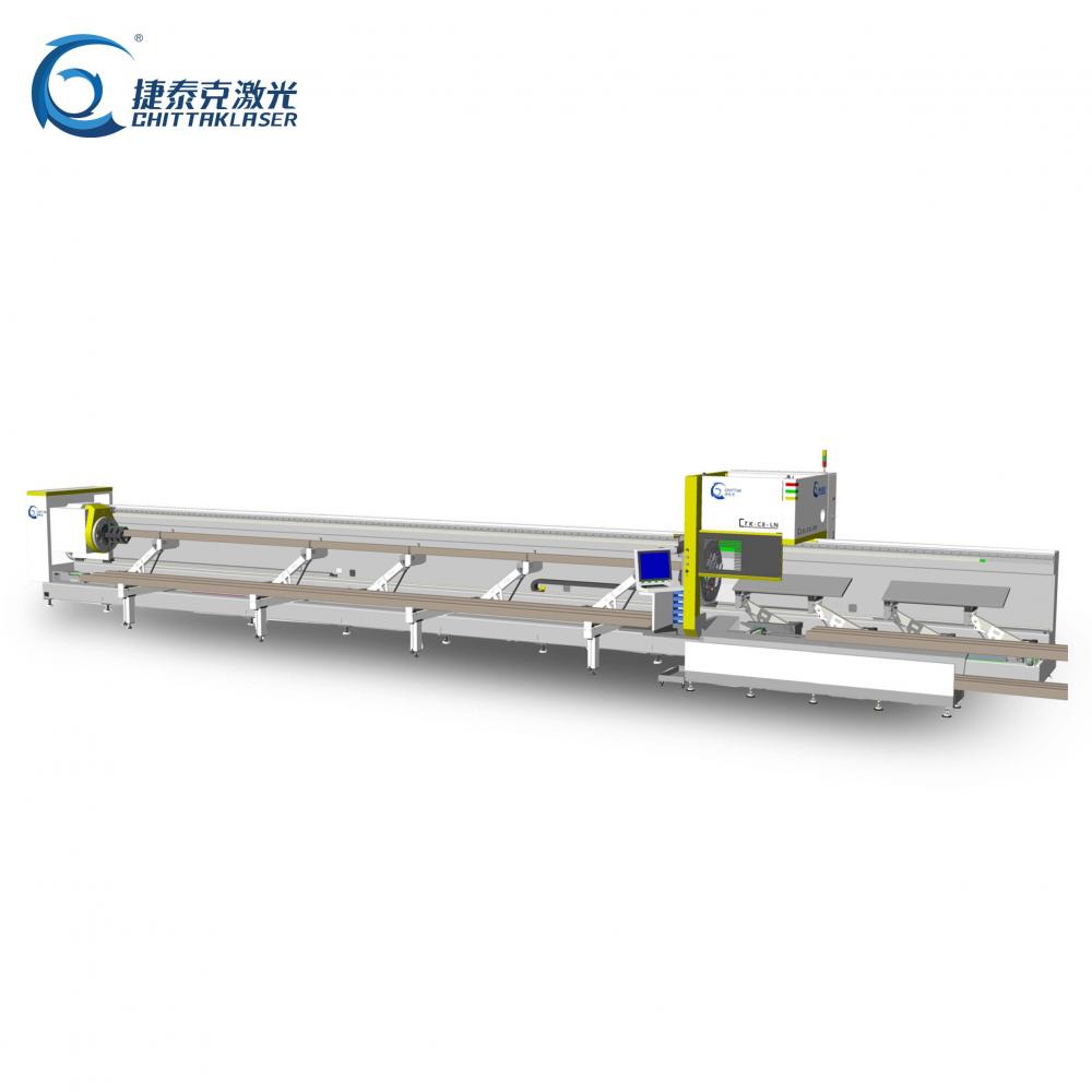 Máquina de corte de tubería láser automática de doble chuck straddle