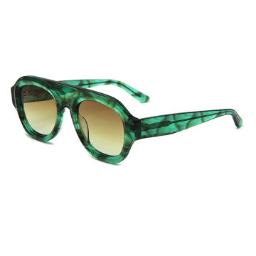 Single-Bridge Acetate Marbled Frame Sunglasses