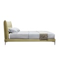 最高品質のベッドルームの家具豪華な木製のステンレススチールツインベッドフレーム販売