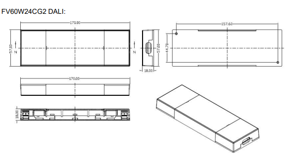 60W Flat Constant Voltage LED Driver