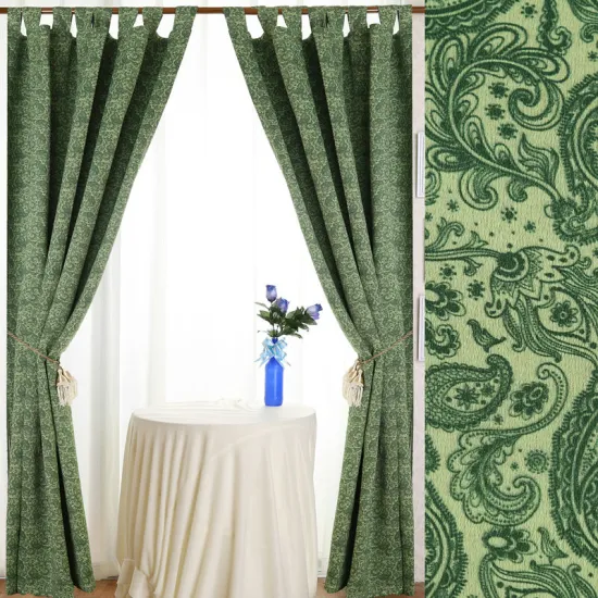 2014 fashionable100% polyester linen like hotel blackout curtain screen printing linen fabric