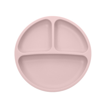 Piastra di aspirazione per bambini rotonda in silicone a 3 scomparti