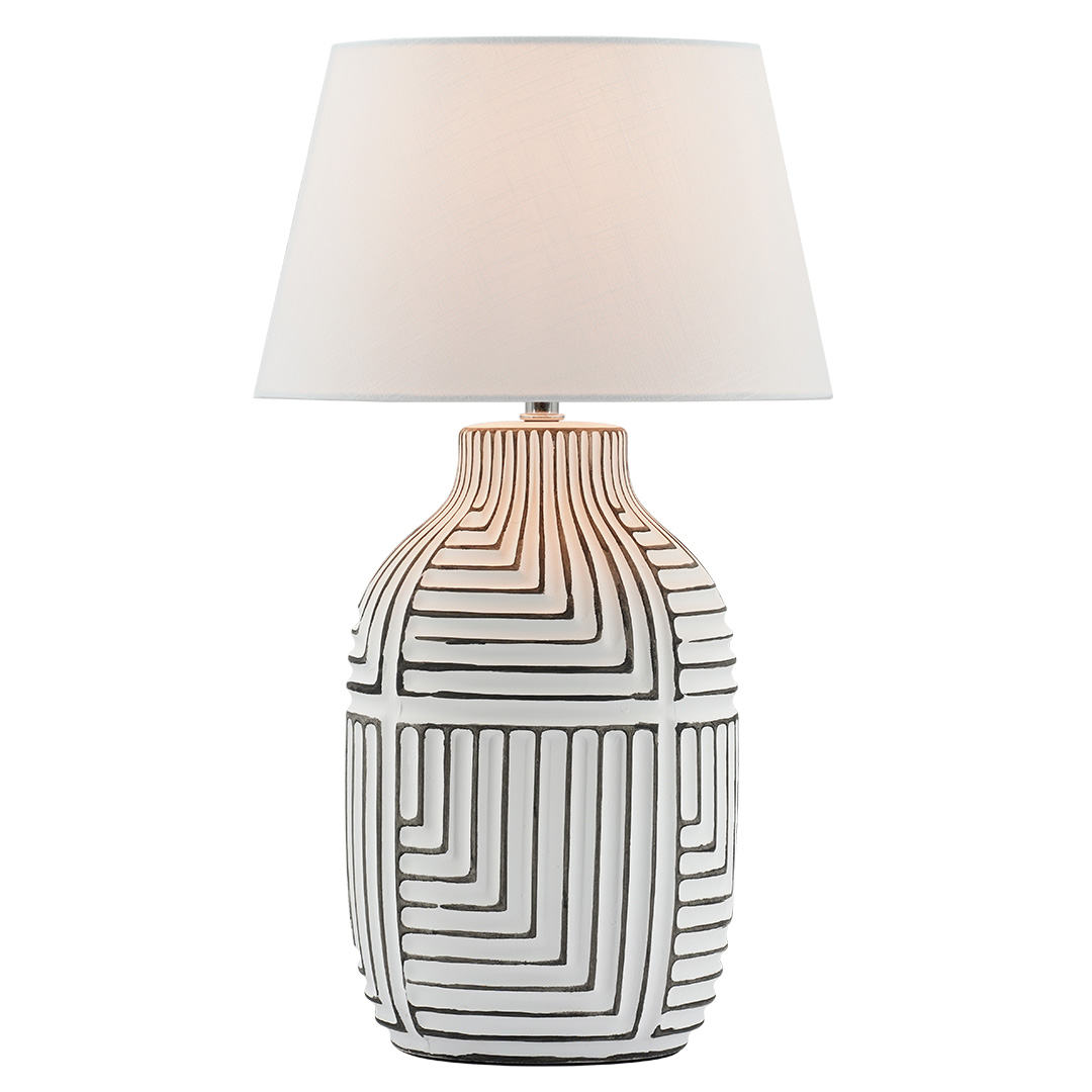 Candeeiro de mesa contemporâneo em cerâmica para interior com design geométrico