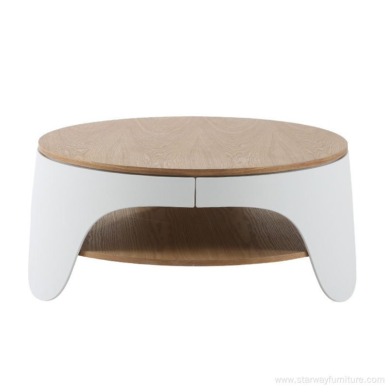 Modern& simple Style Double-deck Wood Coffee Table