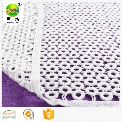 Ramah lingkungan 100% katun bordir kain renda swiss