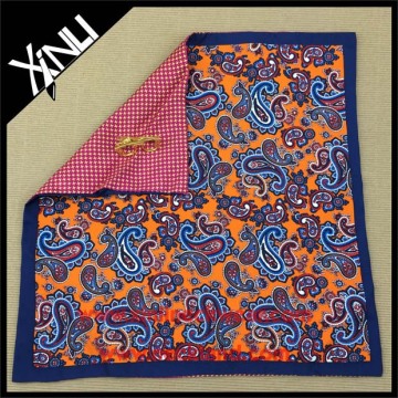 High Quality Double Side Screen Printed Silk Personalized Design Handkerchief