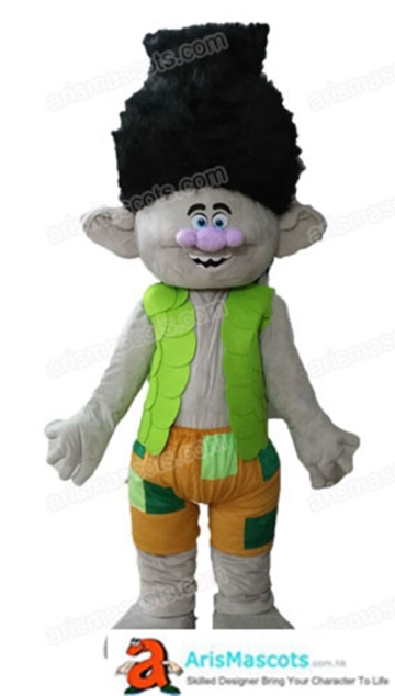 Trolls branch mascot costume, cartoon character mascot suit, party dress, custom made mascots
