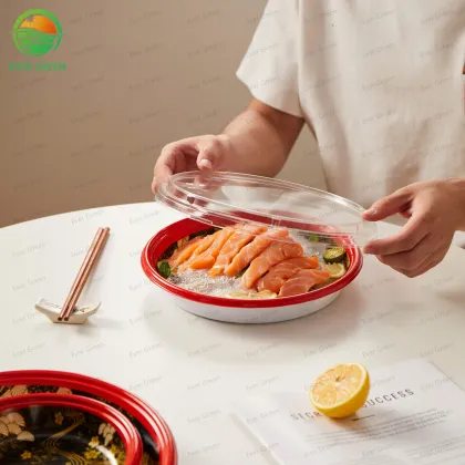 Plastic Disposable Sushi Plate Sashimi Takeaway Food Bowl