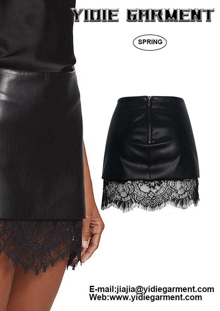 Faux Leather Two Tier Micro Skirt Jpg
