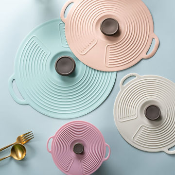 Coperchio di coperchio di aspirazione in silicone riutilizzabile per pentole e stoviglie da cucina