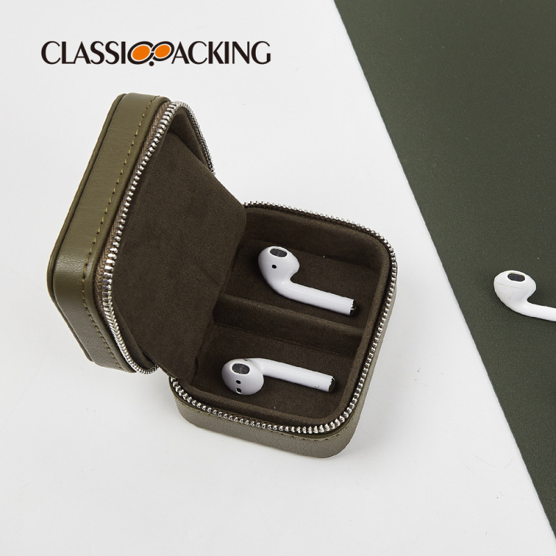 Wholesale Sublimation Blanks: High Quality Classic PU Zipper Box for Data Cable, Headphone, and Jewelry Storage